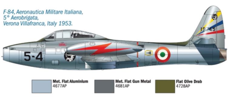 F-84E/G Thunderjet 1/72 F84E/G 5a Aerobrigata Verona Villafranca 1953 - ITA1321 - immagine 3