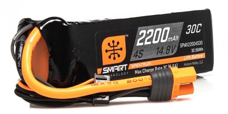 LiPo 4s 14,8v 2200mAh Smart 30C connettore IC3 Spektrum - HORSPMX224S30
