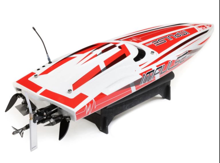 Scafo Impulse 32 BL bianco e rosso con radio 90km/h - HORPRB08037T2 - immagine 10