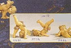 ANGELI ROTOLANTI 10cm 1pz TIPO LEGNO DIPINTI A MANO - FON575-8TL