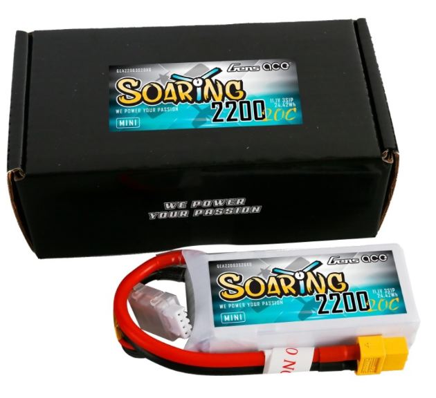 LiPo Soaring Mini 11,1v 2200mAh 20C 3S1P Gens Ace XT60 146gr - GEN22003S20X6 - immagine 5