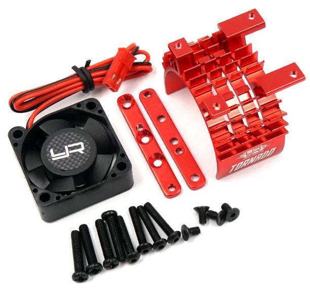 Dissipatore rosso per motori 540/550 con ventola Tornado da 30mm - GPEDYA-0653RD