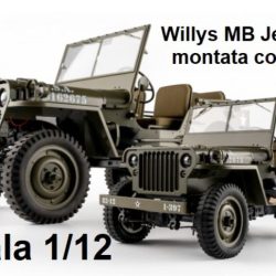 Willys MB Jeep 1941 scala 1/12 montata con radio lunga 278mm - BEEROC11201RT