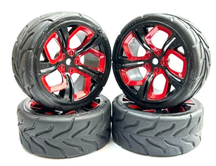 Gomme incollate su cerchi DEVIL 4pz 1/10 radiali da 26mm - TXXEZRL3043