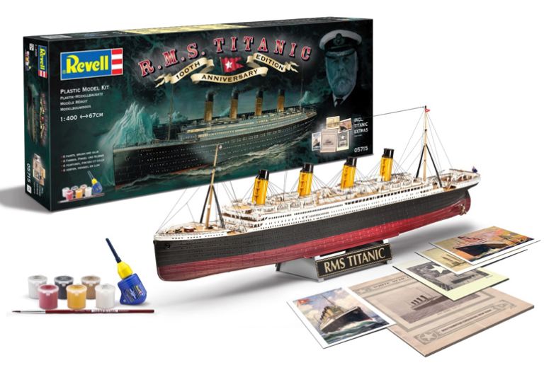 R.M.S. Titanic 1/400 con colla e colori lunga 670mm - REV5715