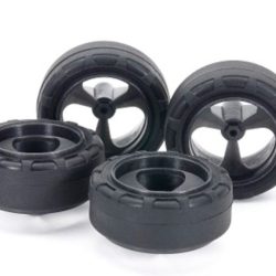 Gomme Strette 24mm + Cerchi Carbon Mini4wd - TAM15541