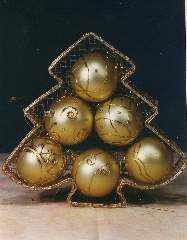 6 SFERE ORO               60mm SCATOLA A FORMA ALBERO NATALE - YMO611639500