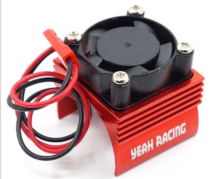 DISSIPATORE ROSSO x MOTORI 380 CON VENTOLA PER AUTO 1/16 1/18 - GPEDYA-0461RD - immagine 3