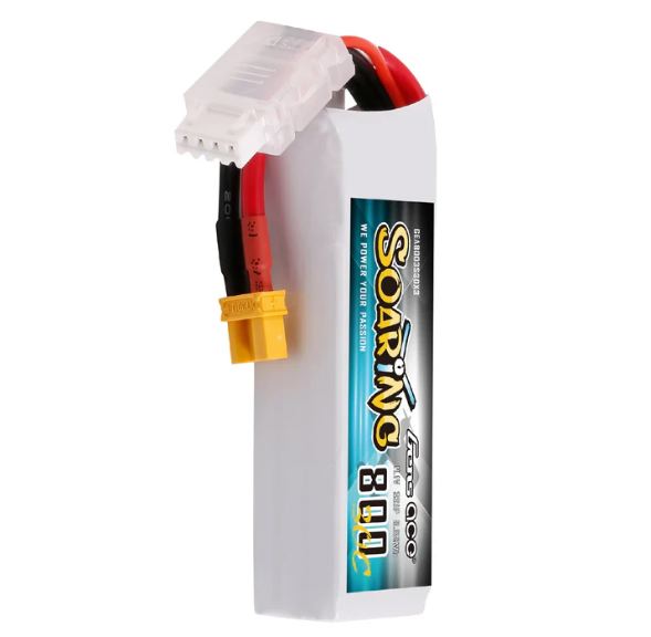 LiPo Soaring 3s 11,1v 800mAh 30C XT30 63gr 72x24x17mm - GEN8003S30X3 - immagine 4