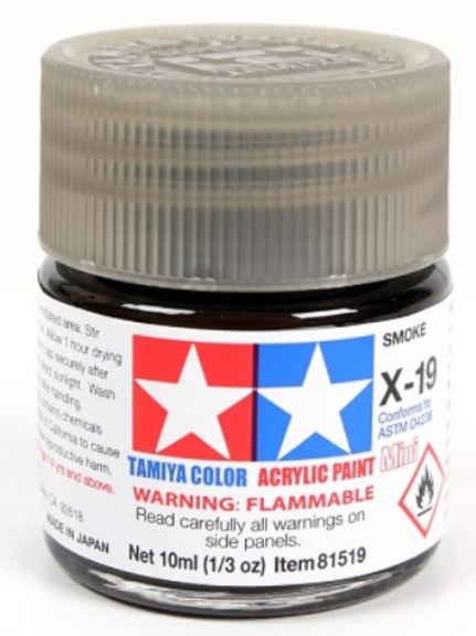 Colore acrilico X-19 Smoke 6pz da 10ml lucido - TAM81519