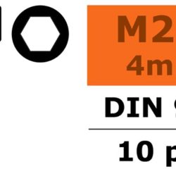 VITI TESTA ESAGONALE   2,5x4mm 10pz IN ACCIAIO - SUGF-0100-007