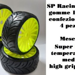 Gomme 1/8 GT 2023 Super Soft temp. medie 4pz incollate su cerchi gialli - SPR-GT-F0
