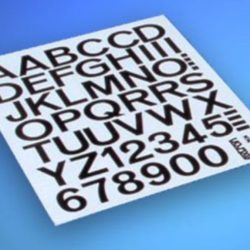 Numeri e lettere adesive 25mm nere - PCHX3424-S
