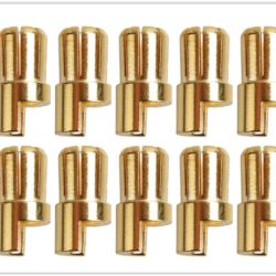 Connettori dorati 6,5mm maschi 10pz - CNDAM-612-10M