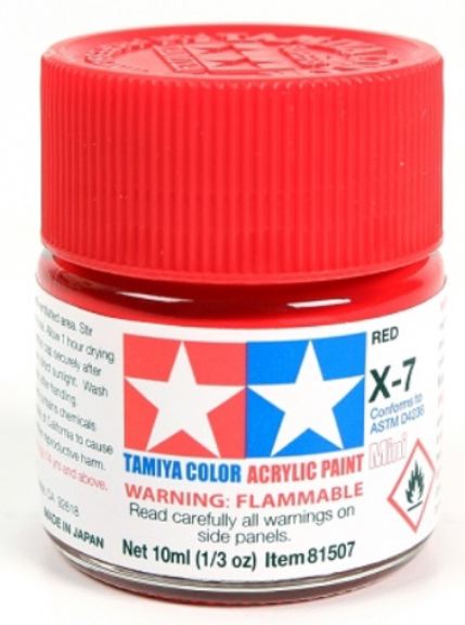 Colore acrilico X-7 Red 1pz da 10ml lucido - TAM81507-1PZ