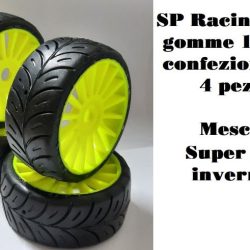 Gomme 1/8 GT 2023 Super Soft invernali 4pz incollate su cerchi neri - SPR-GT-Q0
