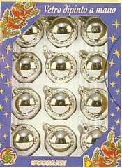 SFERE VETRO LISCE ARGENTO 12pz 50mm - YGI3SLARG