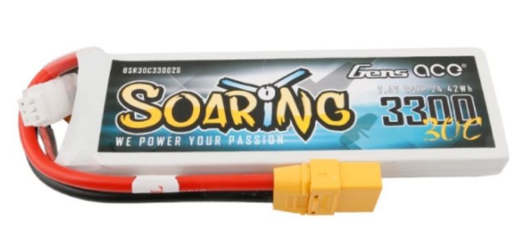 Lipo Soaring 3300mAh 7,4V 30C 2S1P Gens Ace XT90 - GENBSR30C33002
