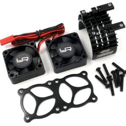 Dissipatore nero per motori 540/550 con 2 ventole Tornado da 30mm - GPEDYA-0643BK