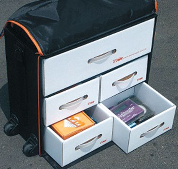 Borsone con ruote per Touring 1/10 con cassetti in cartone - RBT-TM119212 - immagine 3