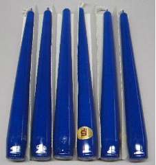 CANDELE BLU CONICHE        6pz Cere DI GIORGIO MADE IN ITALY - YDG1310-B