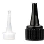 10 beccucci neri 14mm con tappo filetto 18mm  per epoxy e ciano - CND650078