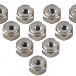 DADI RUOTE COLOR TITANIO    M4 10pz ALLUMINIO AUTOBLOCCANTI - GPEDLN-M4-TI