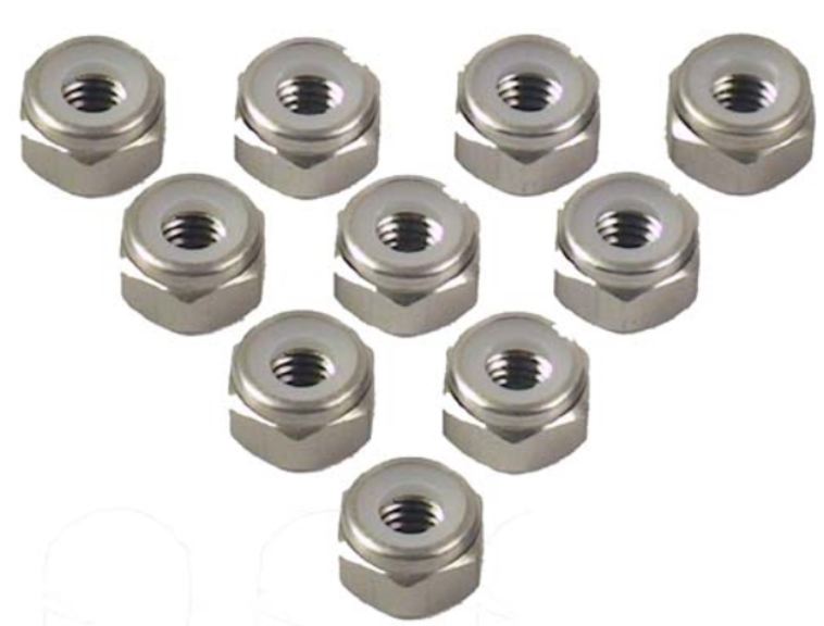 DADI RUOTE COLOR TITANIO M4 10pz ALLUMINIO AUTOBLOCCANTI - GPEDLN-M4-TI