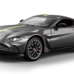 Aston Martin Vantage grigio metallizzato 1/24 strisce gialle - REE0803GY