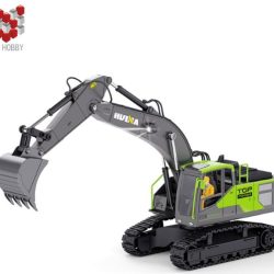 Escavatore verde con radio a 13 canali in scala 1/18 - RADCH1661