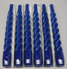 CANDELE BLU TORCIGLIONE 6pz Cere DI GIORGIO MADE IN ITALY - YDG3510-B