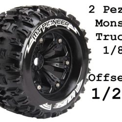 Gomme MT-Pioneer 3.8 offset 0.5 2pz 1/8 cerchi neri per monster truck - SULR-T3218BH
