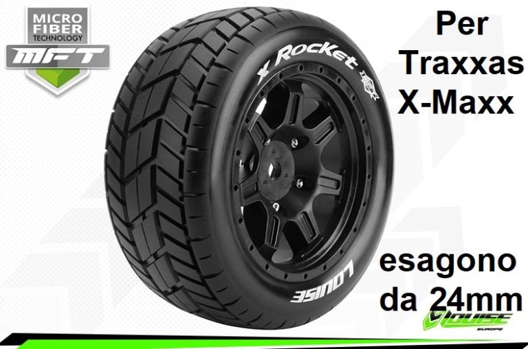 Gomme stradali X-Rocket per Traxxas X-Maxx 2pz Esagono 24mm 4.3 - SULR-T3295B