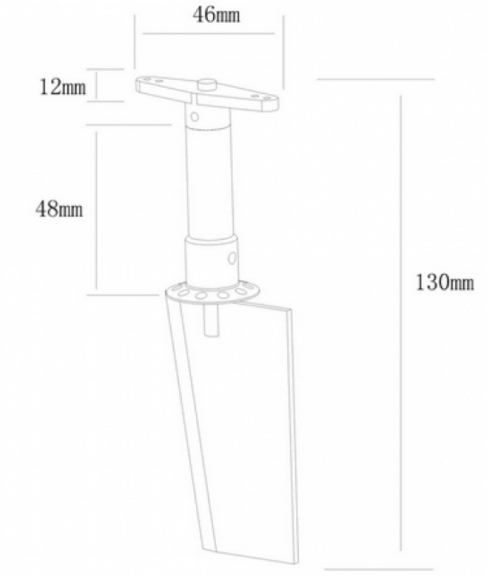TIMONE IN METALLO ALTO 130mm LUNGO 41mm FSR-V15 - TFL502B05 - immagine 3