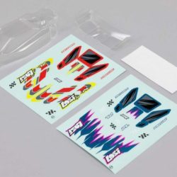Micro-B Carrozzeria trasparente con alettore e 2 set di decal - HORLOS-1771