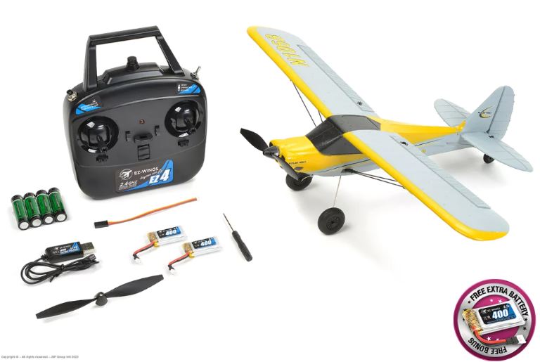Mini Cub giallo 450mm completo di tutto EZ-Wings con 2 LiPo - SU-EZ-021