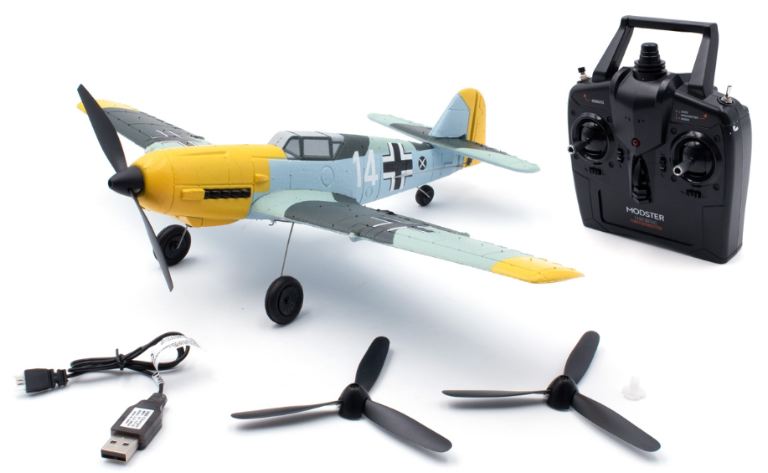 MDX BF109 E Messerschmitt 400mm completo di tutto con giroscopio 6 assi - RBT-MD11491