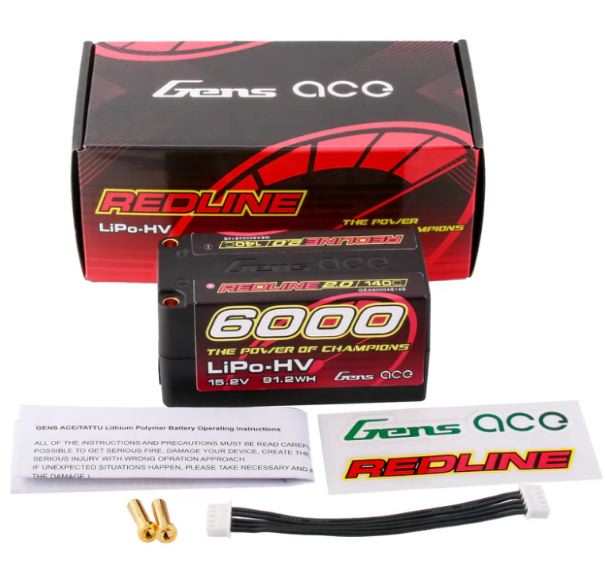 LiPo car shorty 15,2v 6000mAh 140C 4S2P Redline Series 410gr - GEN60004S14S - immagine 5