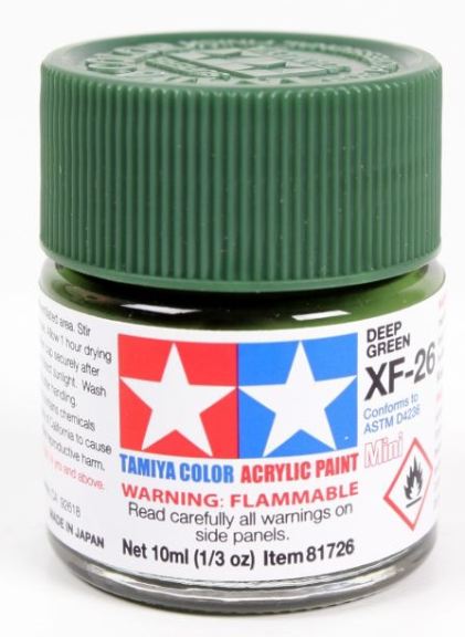 Colore acrilico XF-26 Deep Green 6pz da 10ml opaco - TAM81726