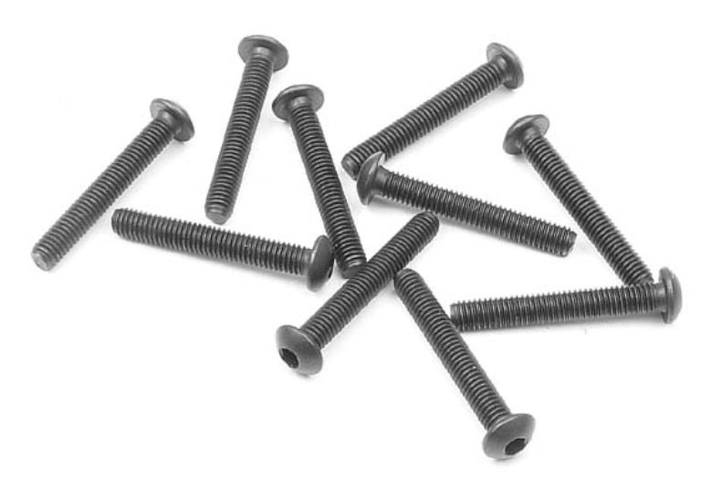Viti nere 3x20mm testa bombata a brugola 10pz - HUD902320