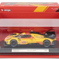 Ferrari 499P gialla #83 con vetrina 1/43 Kubica 24h LeMans 2024 - BUR18-36317