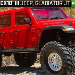 Jeep JT Gladiator rossa 1/10 montata con radio passo 353mm SCX10 III - HORAXI03006T2