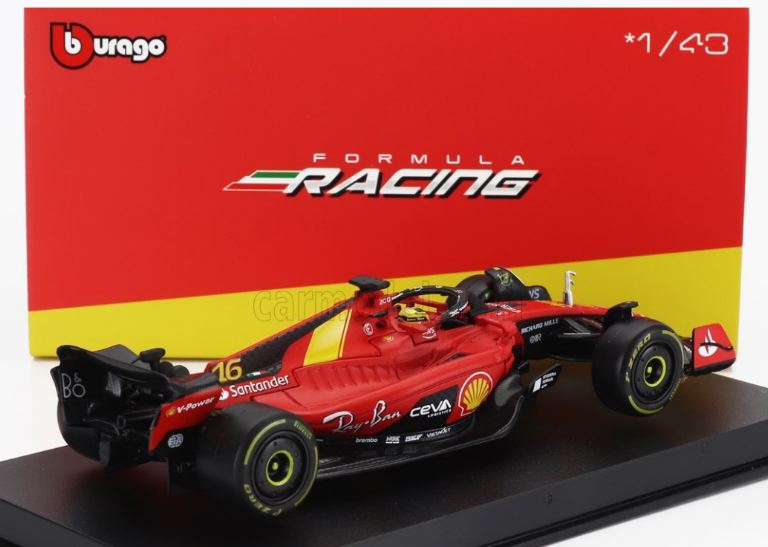 Ferrari SF23 2023 Monza Leclerc n16 con casco 1/43 - BUR18-36835LM - immagine 8