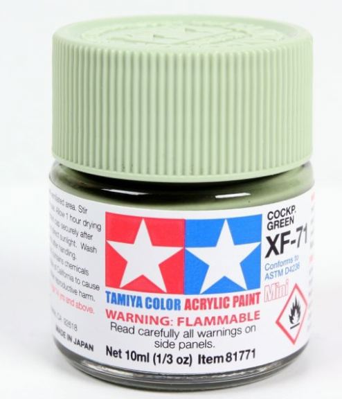 Colore acrilico XF-71 Cockpit Green 1pz da 10ml opaco - TAM81771-1PZ