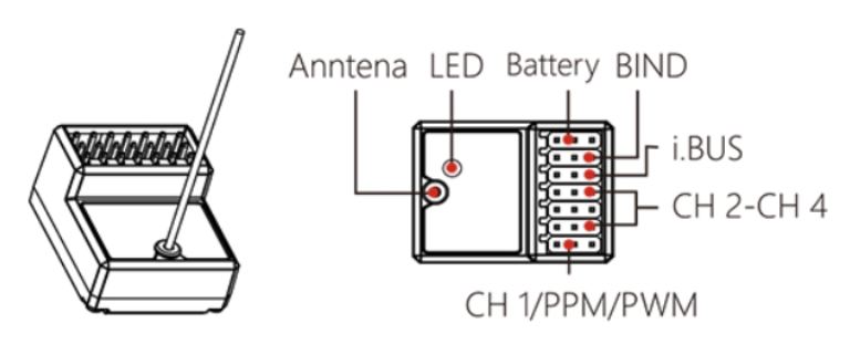 Ricevente Flysky FGR4P 4ch per radio Noble NB4 - KYO-82151-04 - immagine 3