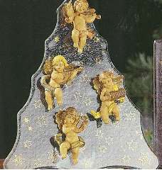 ALBERO VETRO 29cm CON 4 ANGELI PORTACANDELA CON STELLE - FONTGOCCIAB7