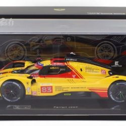Ferrari 499P gialla #83 con vetrina 1/18 Kubica 24h LeMans 2024 - BUR18-16313VE