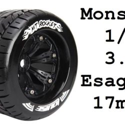 Gomme MT-Rocket Monster Truck 1/8 cerchi neri da 3.8 pollici 2pz - SULR-T3217B
