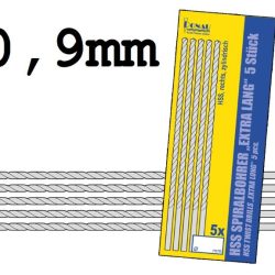 Punte da trapano 0,9mm 5pz lunga 100mm - DONHSSL09