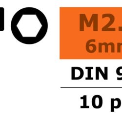 VITI TESTA ESAGONALE   2,5x6mm 10pz IN ACCIAIO - SUGF-0100-008